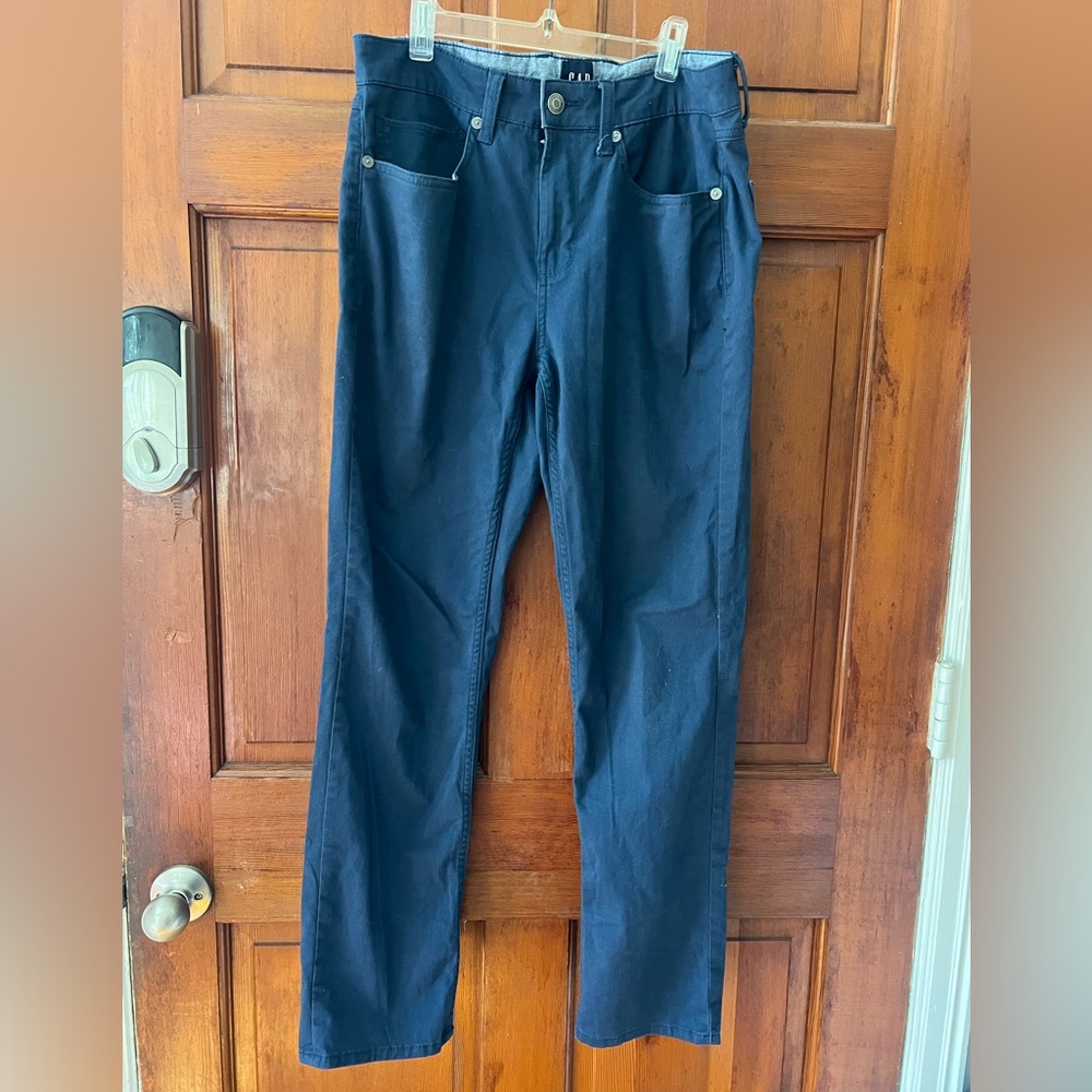 GAP Navy Blue Stretch Chino Pants 32x30 Straight Leg Workwear Casual Mens